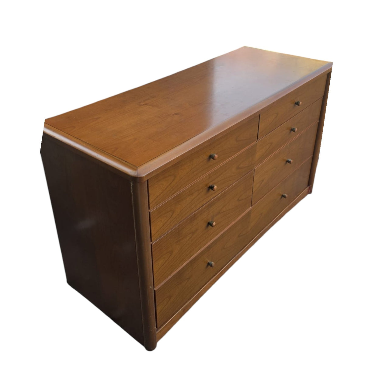 Vintage Wooden Eight-Drawer Dresser