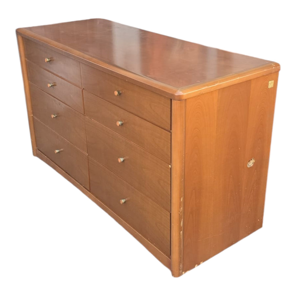 Vintage Wooden Eight-Drawer Dresser