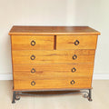 Warm-Toned SOLID Timber Six-Drawer Chest Of Drawers (Dimensions: 90x102x45)