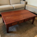 Warm Reddish-Brown Finish Rustic Wooden Coffee Table