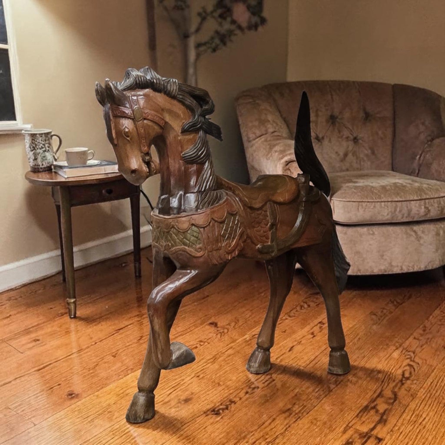 Antique Wooden Carousel Horse