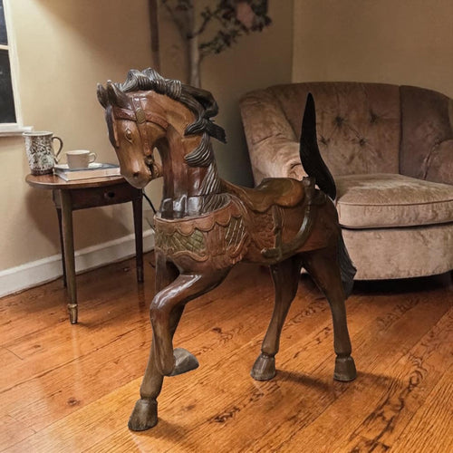 Antique Wooden Carousel Horse