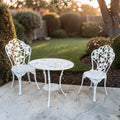 White Cast Aluminum Patio Set (Dimensions: 66x68)
