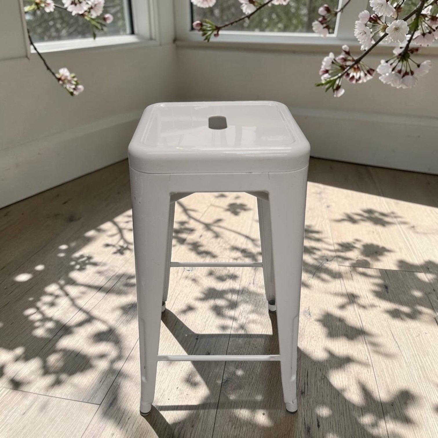 White Metal Tolix Style Bar Stool (Priced Each)
