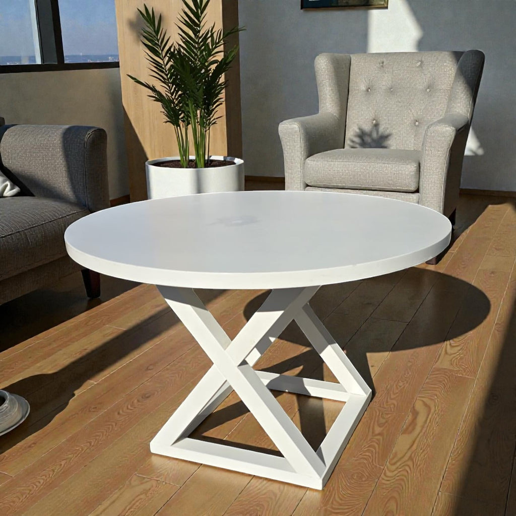 White Round Center Table