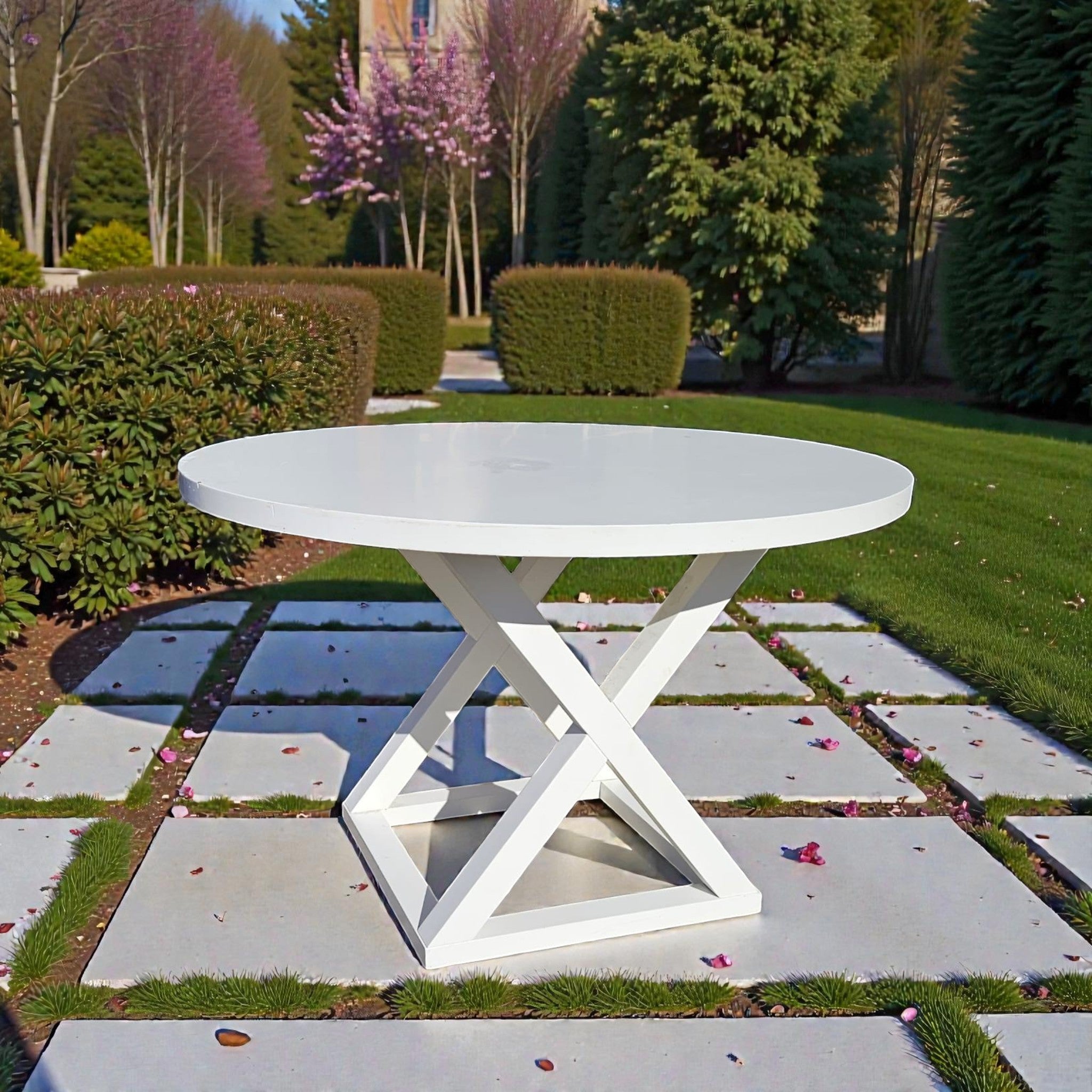 White Round Center Table