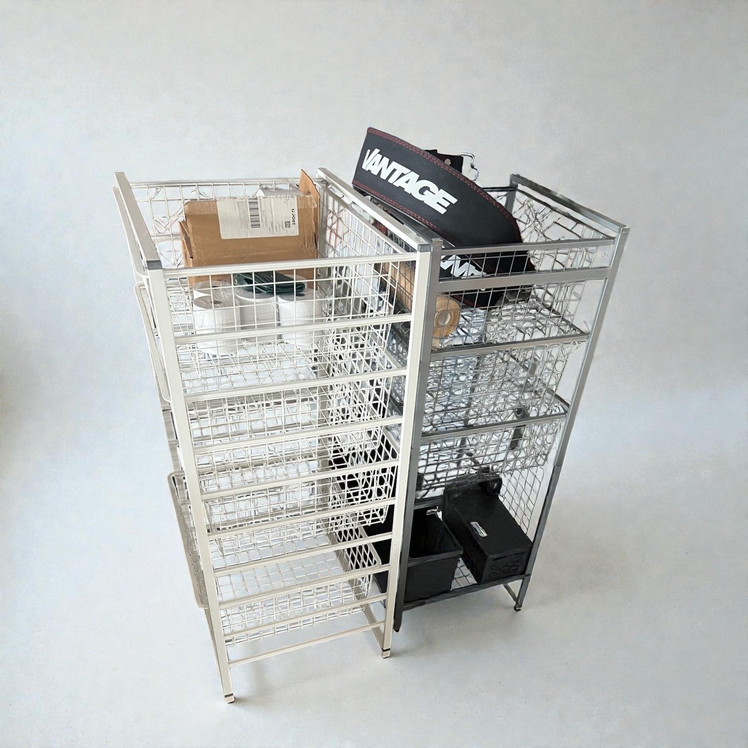 White Steel Wire Storage Drawer Units