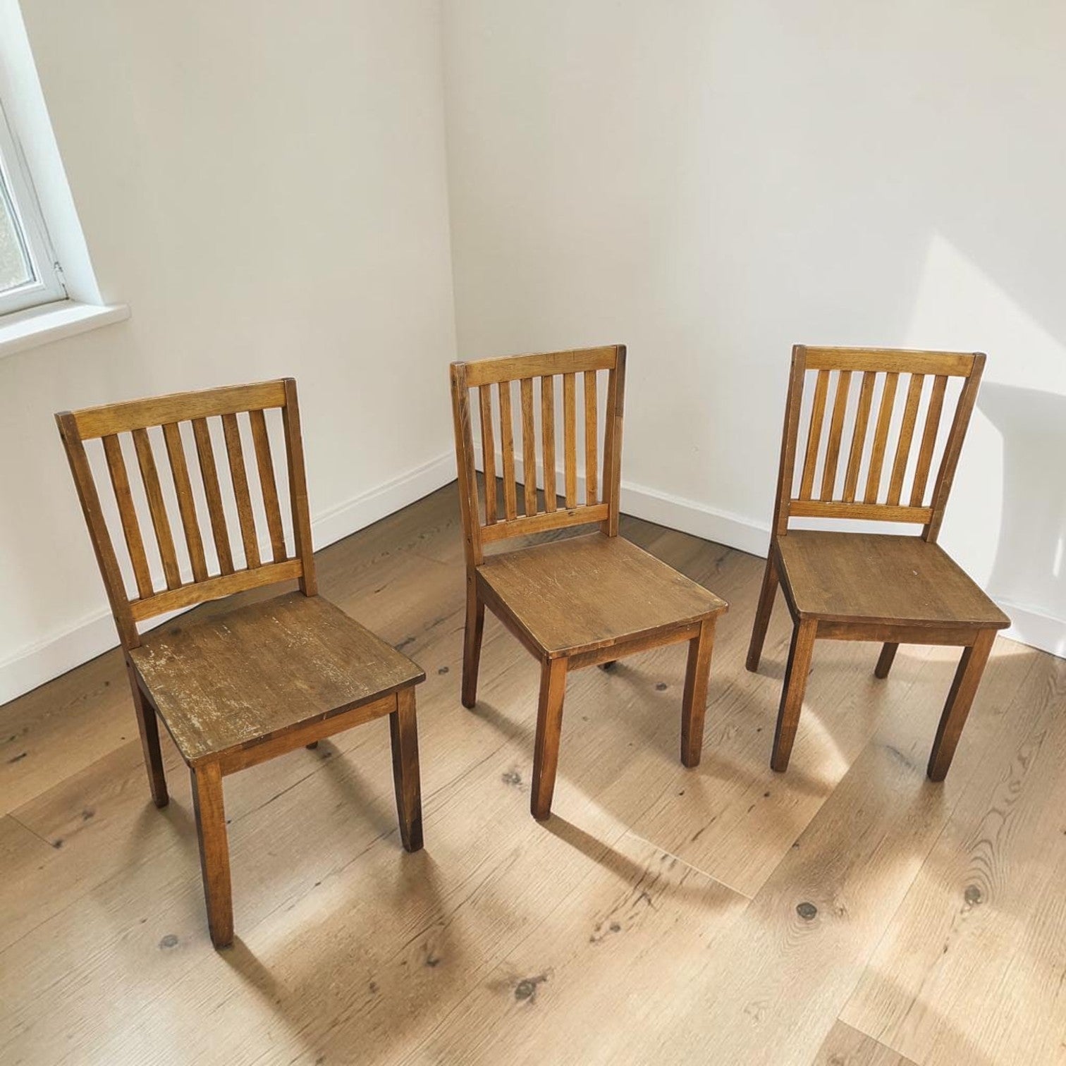 Wooden Chairs X3 (Dimensions: 50x90x47) (Priced Each)