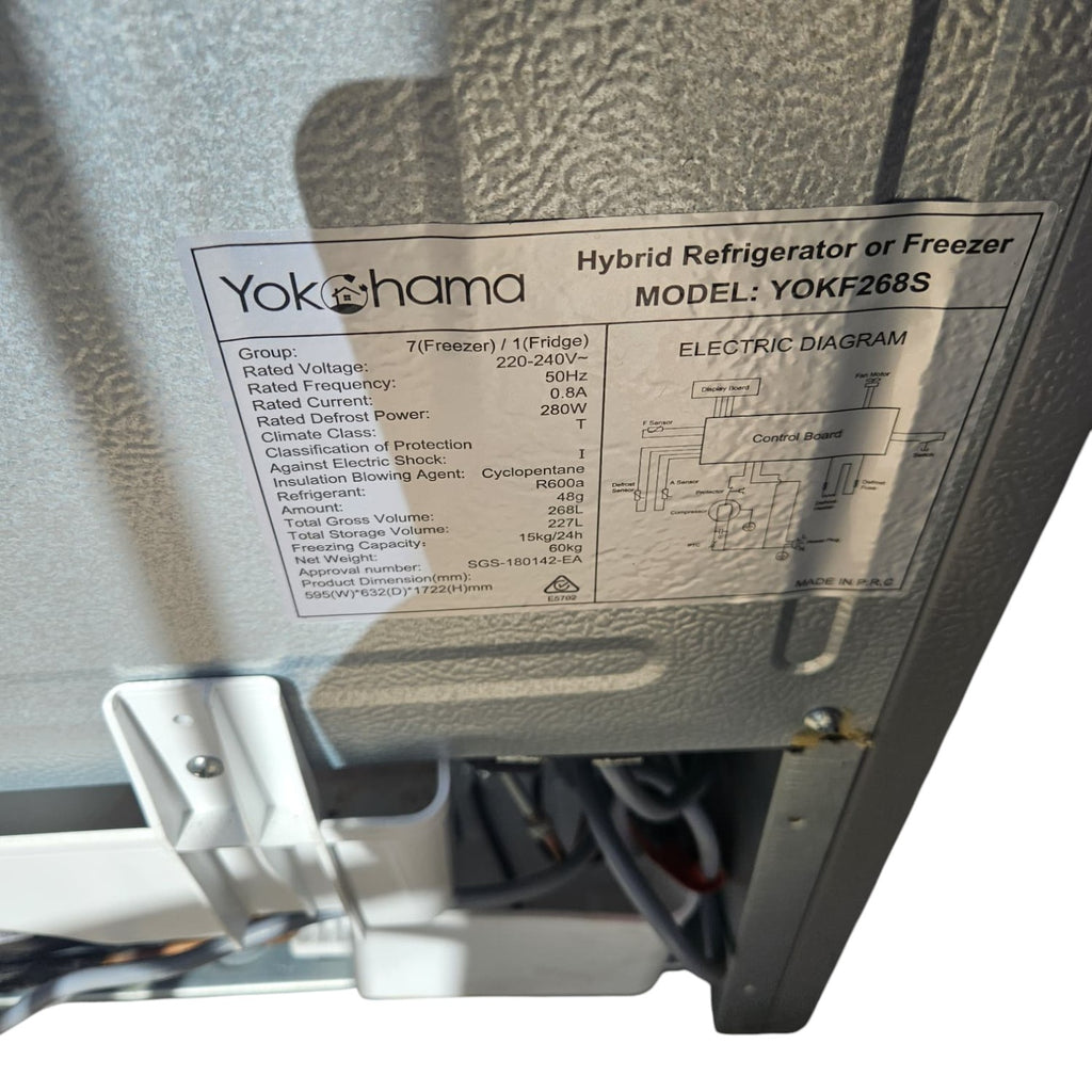 Yokohama Hybrid Refrigerator/Freezer (Model: YOKF268S)