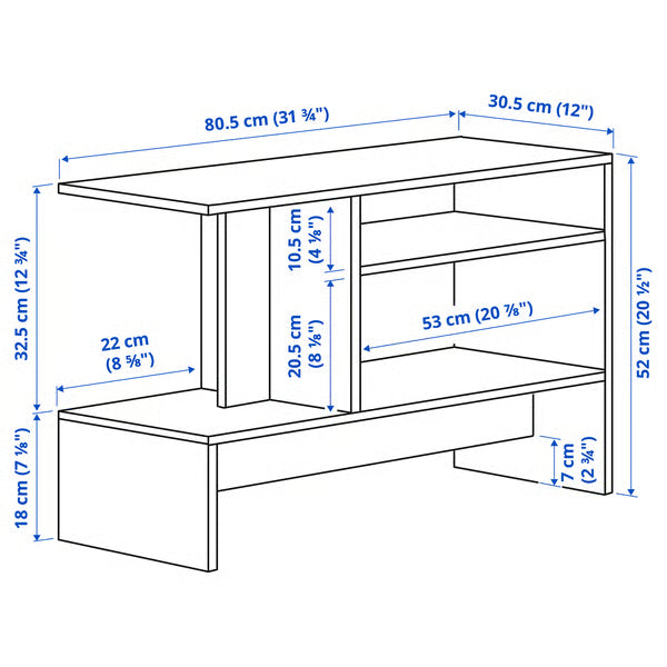IKEA HOLMERUD Side table, oak effect, 80x31 cm